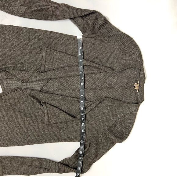 HELMUT LANG Medium Alpaca Silk Blend Gray Taupe Open Cardigan - Picture 9 of 12